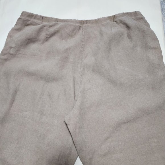 Pure Jill Beige 100% Linen High Rise Capri Pants - Picture 2 of 3